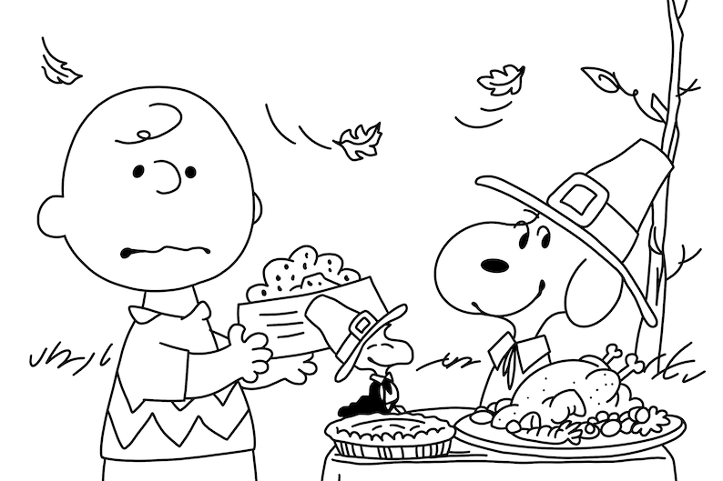 Printable Charlie Brown Thanksgiving Coloring Pages