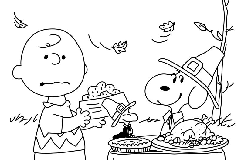 Printable Charlie Brown Thanksgiving Coloring Pages