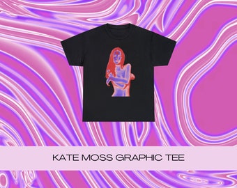 Kate Moss Aesthetic Tee, Model Kate Moss Tee, y2k aesthetic, 90s chic tee, aesthetic vintage tee, model aesthetic, nyc model chic