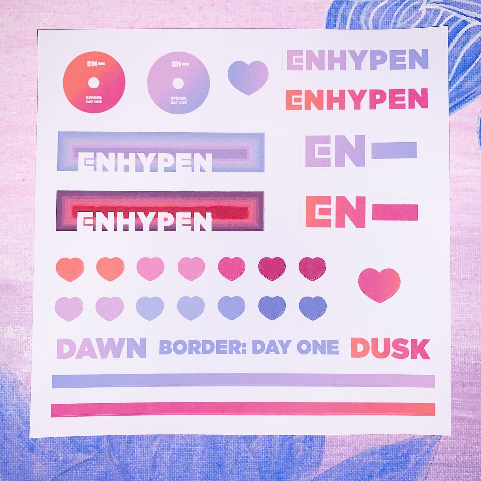 Enhypen Sticker Sheet Scrapbooking Etsy