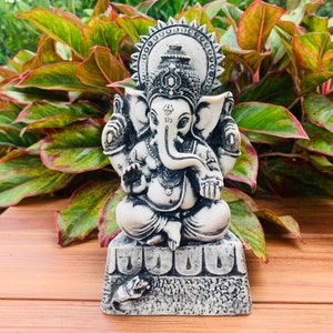 Groot Ganesha stenen beeld Lord Hindu God of Succes Ganesh Boeddha meditatie beeldje Olifant God sculptuur Ganapati Diwali decor geschenken