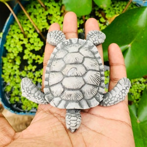 Sea Turtle Statue Stone handmade turtle tank decor Sea turtle Sculpture Aquatic Turtle Beach-themed Statue Turtle Lovers Gift Coastal Decor
