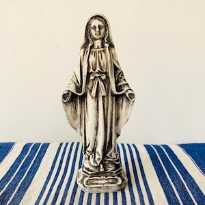Virgin Mary Mother Sculpture Religious Handmade Stone Statue Virgin Mary Statue Madonna Figurine Large Stone Maria Statue Religious gift Art