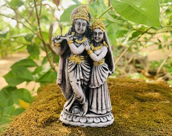 Small Radha Krishna Statue Couple Hindu Divine Romantic Couple Figurine Statue Lord Krishna Statue Lord Gopal Statue Mini Krishna sculpture