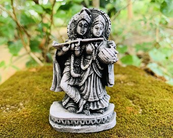 Small Radha Krishna Statue Couple Hindu Divine Romantic Couple Figurine Statue Lord Krishna Statue Lord Gopal Statue Mini Krishna sculpture