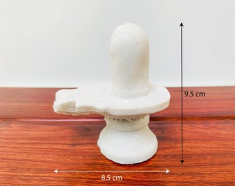 Lingam de Shiva de piedra blanca, murti de puja hindú, decoración de templos para el hogar