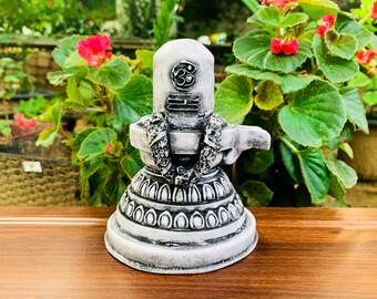 Estatua de Shiva Lingam: Escultura hindú de piedra dolomita, Pooja Murti