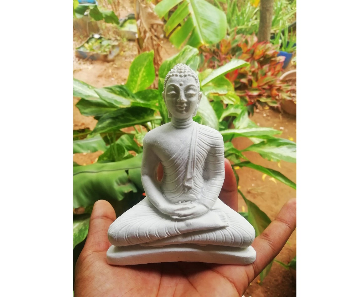 White Stone Buddha Statuebuddha Marble Statuelord Buddha Etsy UK