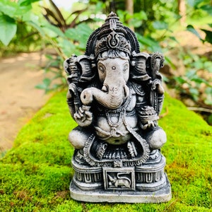 Grande statue en pierre de Ganesha Seigneur dieu hindou du succès Ganesh bouddha méditation figurine éléphant dieu sculpture Ganapati Diwali décor cadeaux