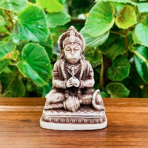 Estátua do pequeno Senhor Hanuman Estátua de pedra de Hanuman Deus macaco Hanuman Escultura de Pooja Hindu Meditação Hanumantha Ídolo Senhor macaco Ram Bhakt