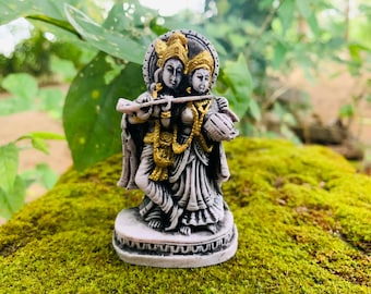Small Radha Krishna Statue Couple Hindu Divine Romantic Couple Figurine Statue Lord Krishna Statue Lord Gopal Statue Mini Krishna sculpture