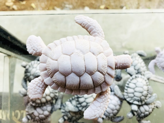 Sea Turtle Mini Statue Stone Handmade Turtle Tank Decor Sea Turtle
