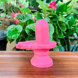 Rosa SHIVE LINGA Shiva Murti Narmada Shivling pooja Shivling Escultura hindú Shiva Escultura Pooja Murti Shiva Linga Piedra Shiva Llingo