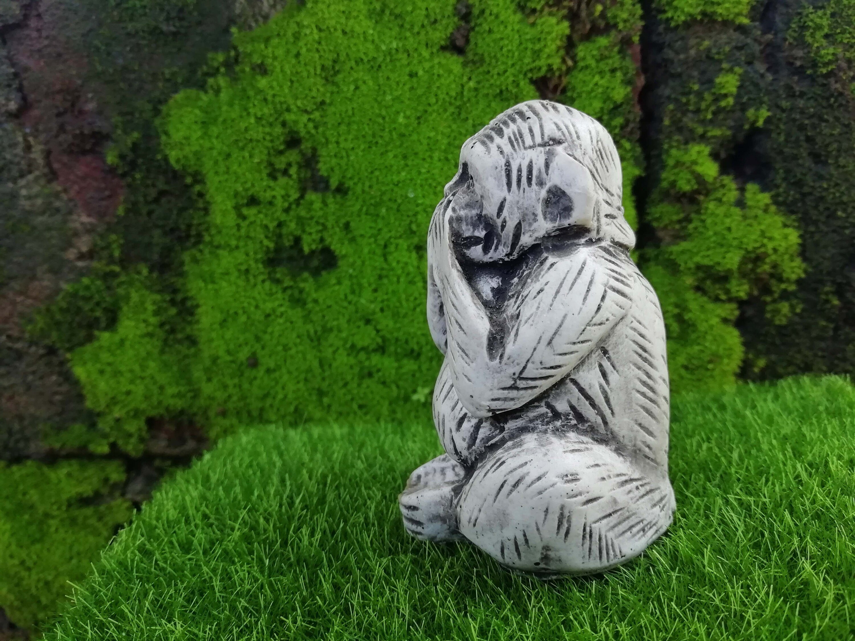 Monkey Statue for Home Decor Monkey Figurine Animal Stone Etsy UK