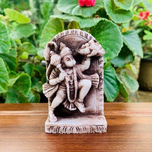 Estátua do pequeno Senhor HANUMAN Estátua de pedra de Hanuman Hanumantha Macaco Deus Sentado Mini Senhor macaco Hindu Macaco Ídolo Ram Bhakt Figura de Hanuman