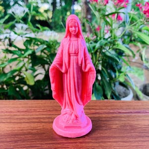 Small pink Virgin Mary Sculpture, Mini Mother Of Jesus, Holy Our Lady Grace Statue, Catholic Religious Statue, Blessed Marya statue for car