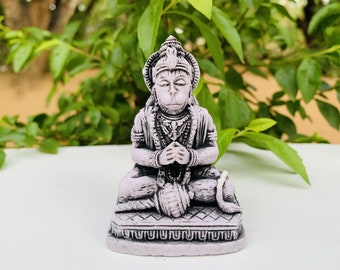 Small Lord Hanuman Statue Hanuman Stone Statue Monkey God Hanuman Hindu Pooja Sculpture Hanumantha Meditation Idol Lord monkey Ram Bhakt