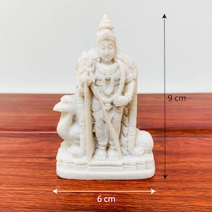 White Murugan statue Lord Kartikeya idol Subrahmanya sculpture Murugan Swamy Stone Murti Kumaraswamy Lord Vel Murugan Riding Peacock God