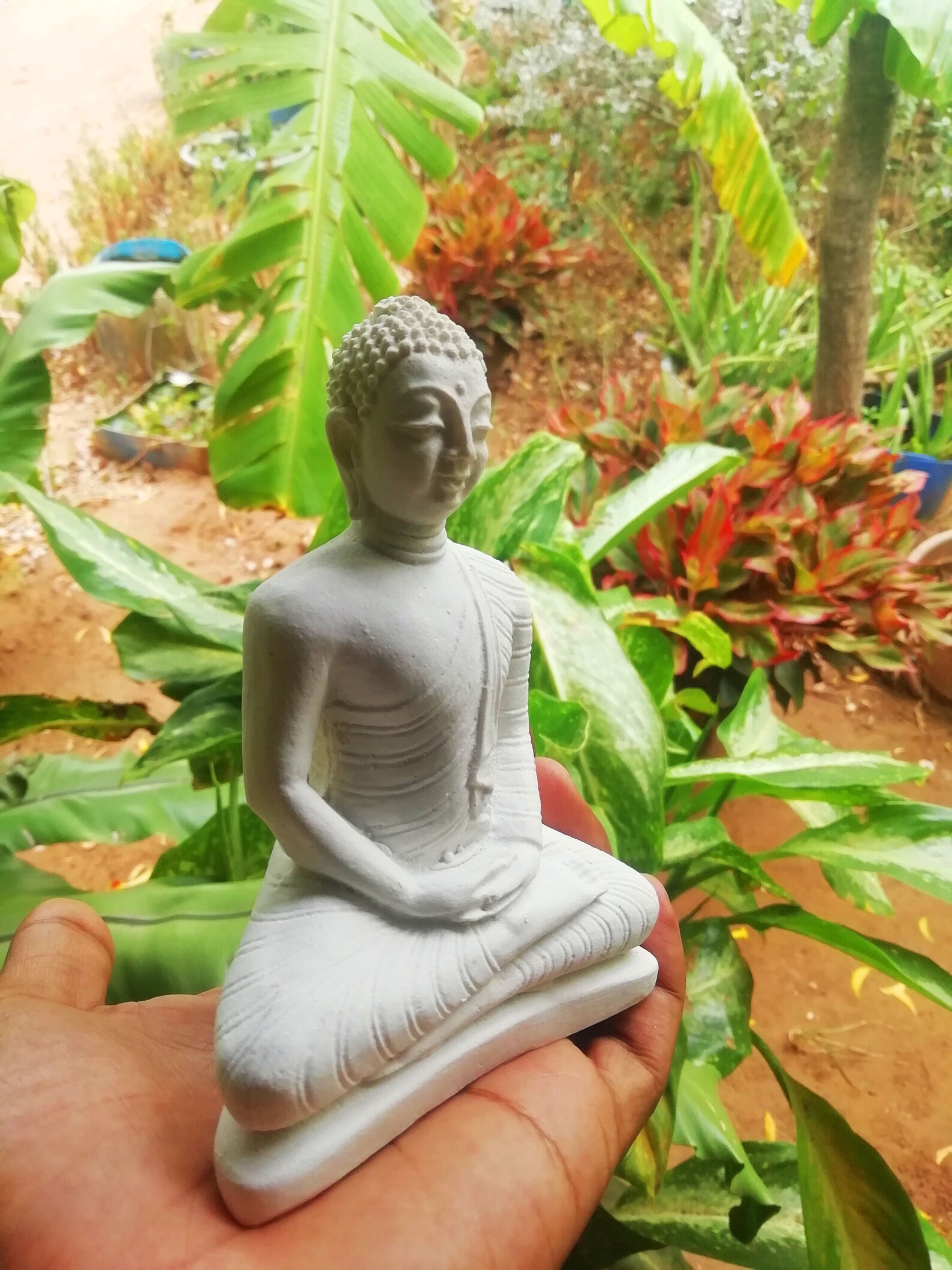 White Stone Buddha Statuebuddha Marble Statuelord Buddha Etsy UK