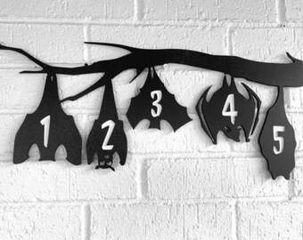 Bat Address Sign, Gothic House Decor, Gothic, Outdoor Decor, Housewarming gifts, Number Plaque, Custom Address Sign, Witchy, Christmas gifts