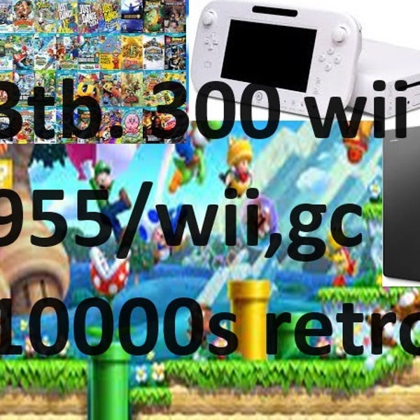 3 TB WII U 300 Games Plus 955GC/Wii. all hook ups