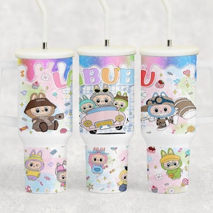 40oz LABUBU Tumbler with Handle & Straw | Cute Stainless Steel Travel Cup | Double Wall Insulated Mug  | Gifts for her