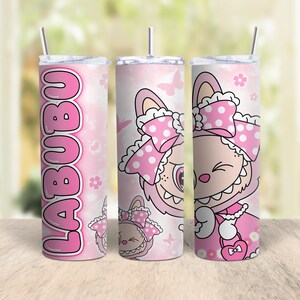 LABUBU 20oz Tumbler – Stainless Steel Cartoon Cup in 5 Colors – Cute Gift with Straw for Her or Kids