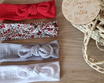 Baby headband Tie headbands Adjustable headbands Double gauze headbands Girls headbands Knotted headbands Personalized headbands