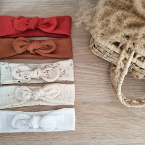 Baby headband Tie headbands Adjustable headbands Double gauze headbands Girl headbands Bow headbands Personalized headbands image 1