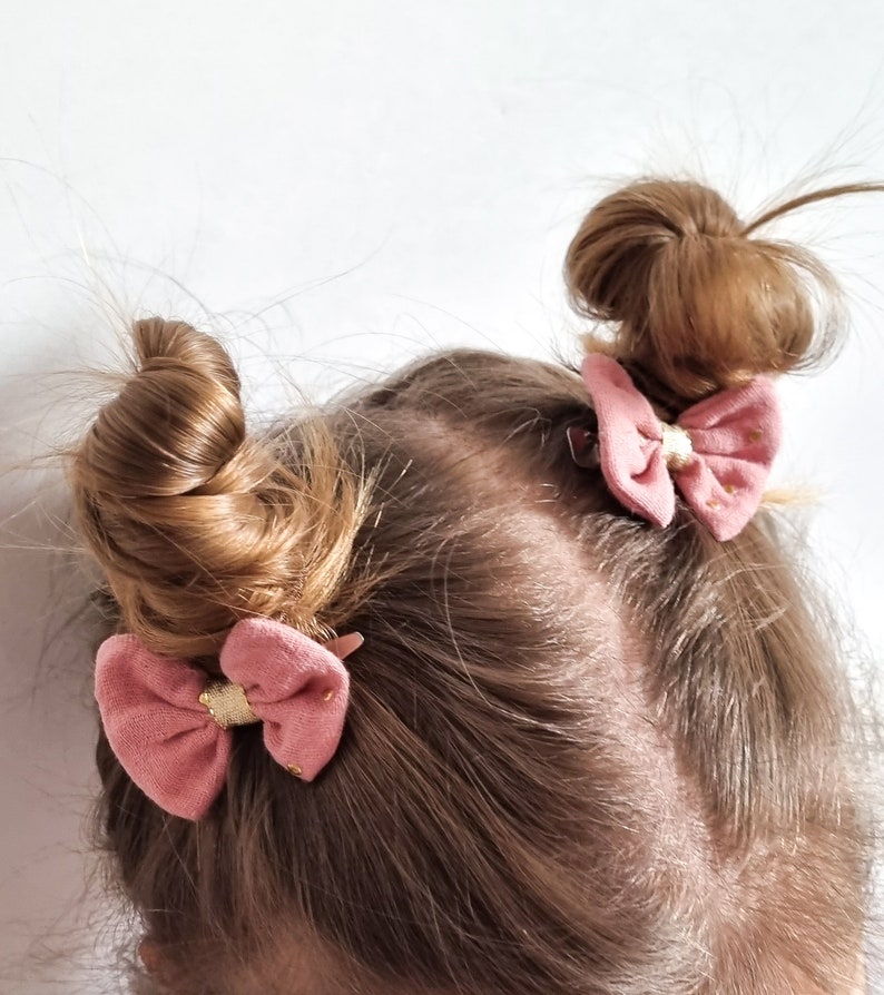 Barrettes petits nœuds lot de deux Barrettes Barrettes nœuds Barrettes image 6