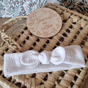 Baby headband Tie headbands Adjustable headbands Double gauze headbands Girl headbands Bow headbands Personalized headbands Blanc cassé