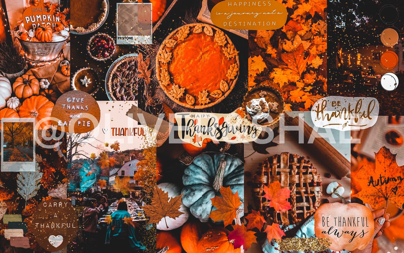 Thanksgiving Collage Laptop Wallpaper Etsy