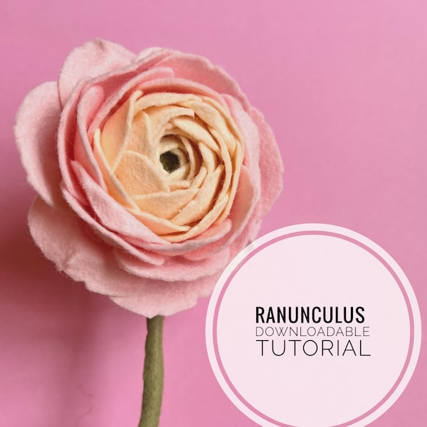 Felt Ranunculus Downloadable Tutorial