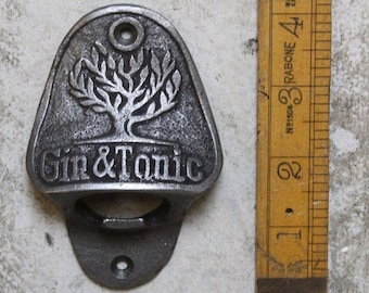 GIN & TONIC  Bottle Opener  Cast Iron Wall Mounted