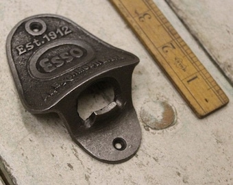 ESSO  Bottle Opener  Cast Iron Wall Mounted