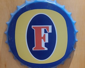 Fosters Bottle Top  35cm Diameter  Retro Vintage  Wall Display Sign