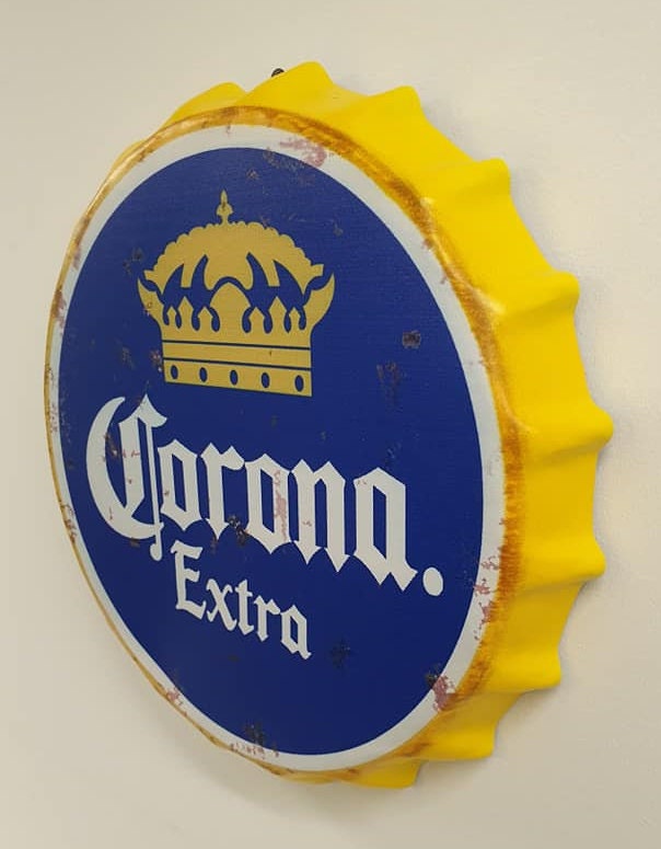 Corona 40cm Diameter Retro Vintage Bottle Top Wall Display - Etsy UK