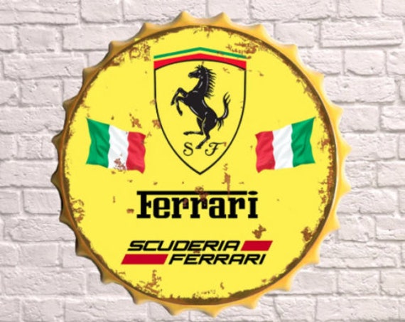 30cm Ferrari Car Retro Wall Display Sign Metal Bottle Top Memorabilia Racing 30cm Ferrari Car Retro Wall Display Sign Metal Bottle Top Memorabilia Racing