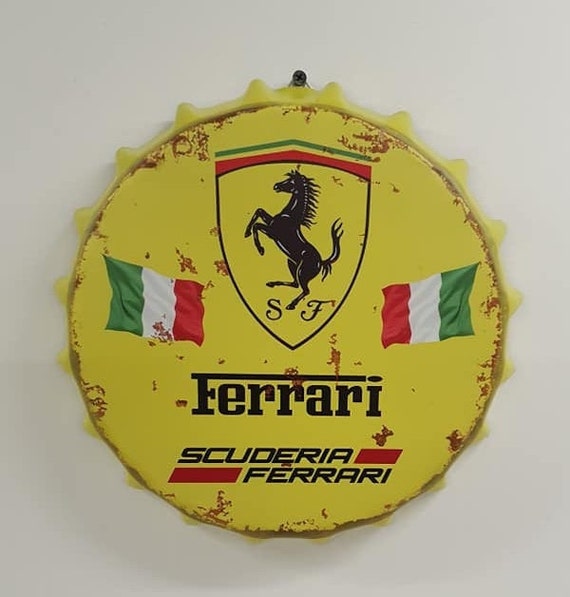 30cm Ferrari Car Retro Wall Display Sign Metal Bottle Top Memorabilia Racing 30cm Ferrari Car Retro Wall Display Sign Metal Bottle Top Memorabilia Racing