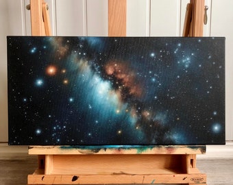 Original Painting: Milky Way on Canvas | Galaxy Space Art Wall Decoration