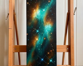 Original Painting: Abstract Nebula on Canvas | Night Sky Space Art Wall Decoration