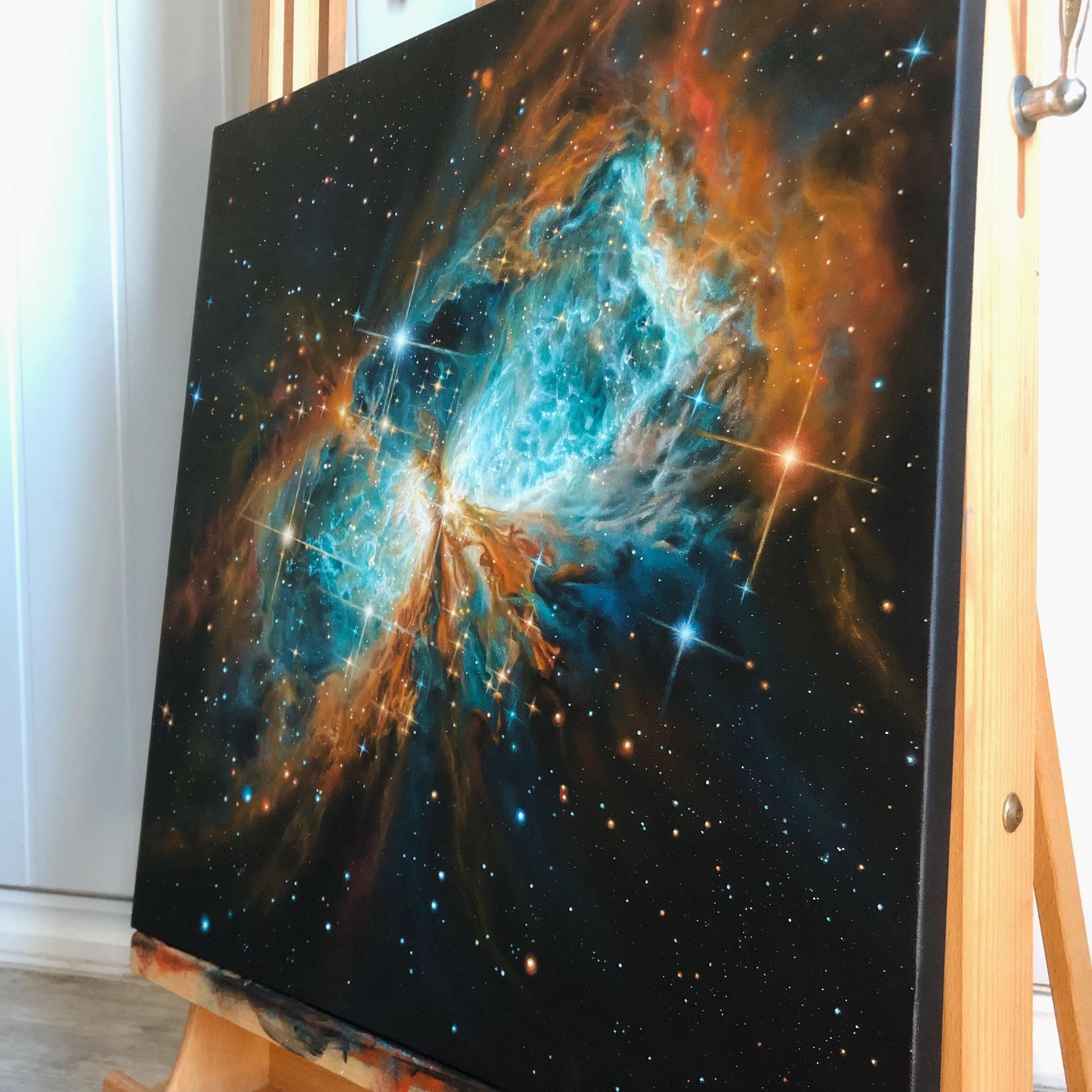 Original Painting: Nebula on Canvas | Galaxy Space Art Wall Decoration ...