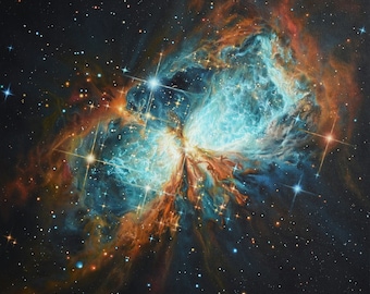 Printed Artwork: Celestial Snow Angel Nebula | Space Art Wall Decoration