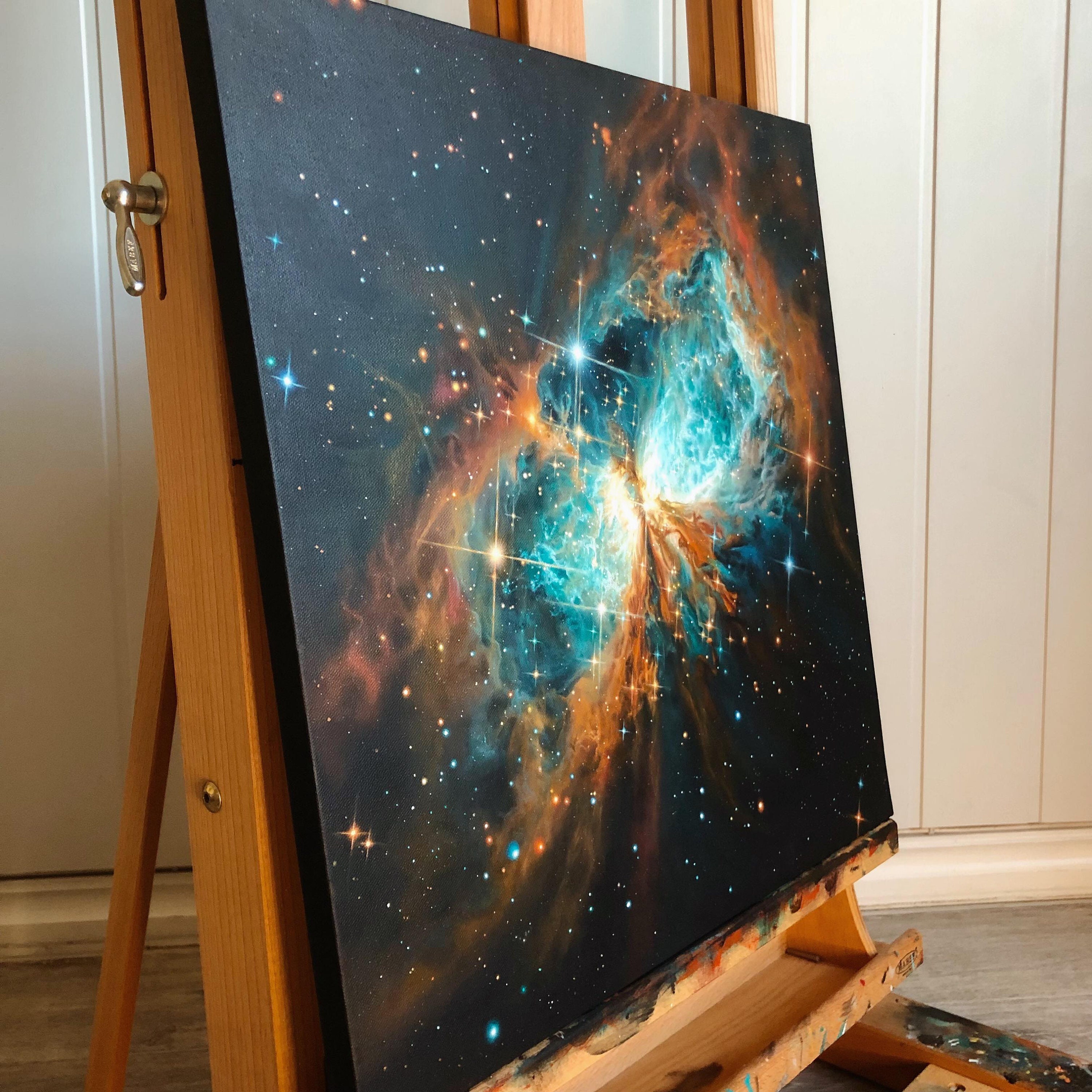 Original Painting: Nebula on Canvas Galaxy Space Art Wall Decoration - Etsy