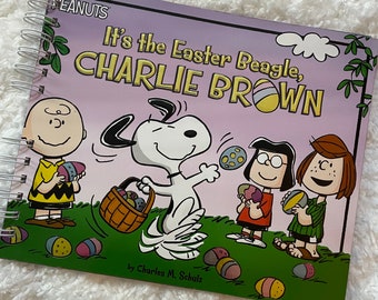Upcycled Easter Snoopy storybook sketchbook or colouring book