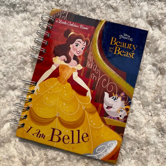 Upcycled vintage Disney Beauty and the Beast I Am Belle storybook 100 page journal