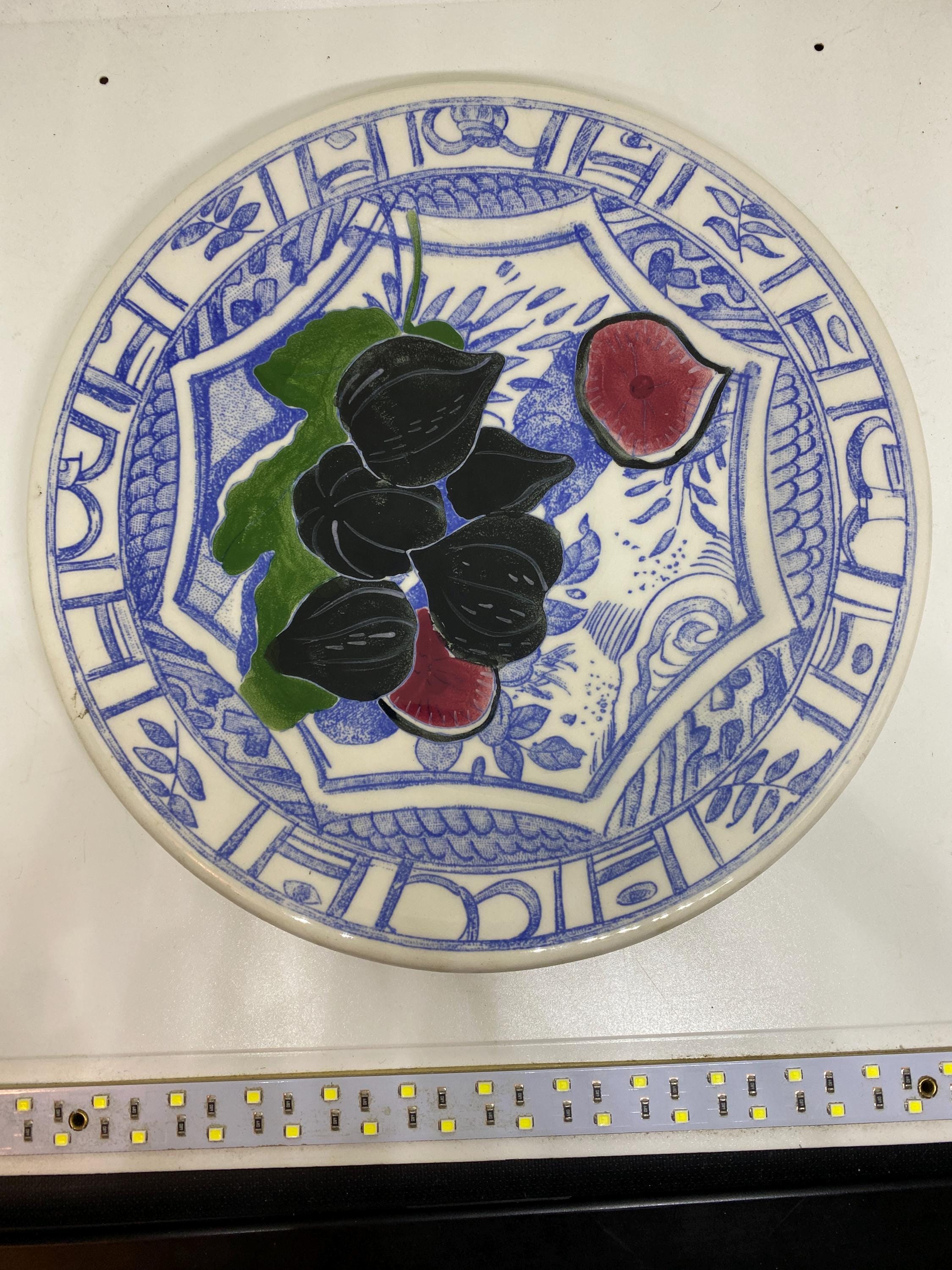 Gien France Oiseau Bleu Fig Plate 8 1/2 Diameter - Etsy