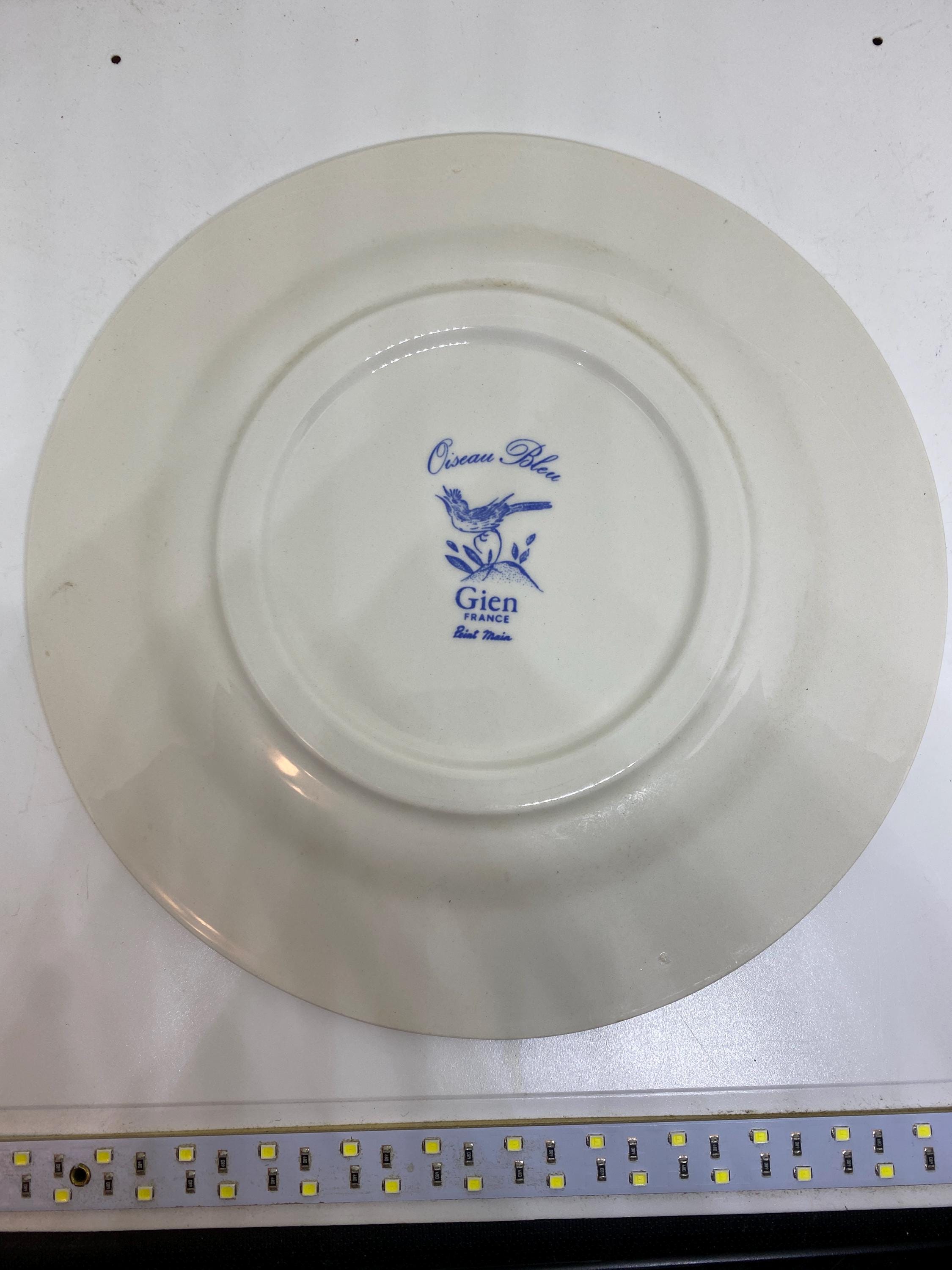 Gien France Oiseau Bleu Fig Plate 8 1/2 Diameter - Etsy