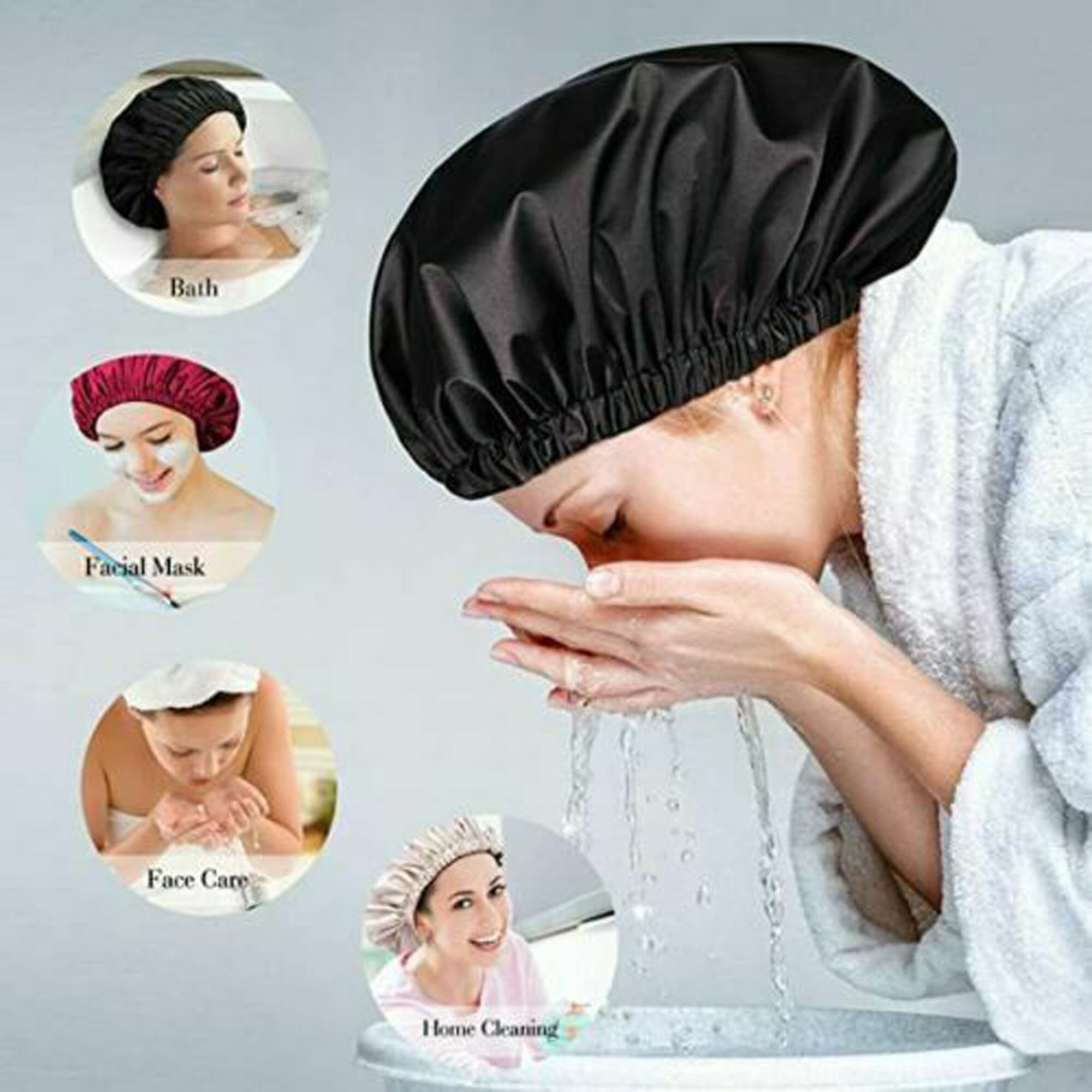 Elastic Waterproof Shower Cap Hat Bath Head Hair Cover Salon Etsy