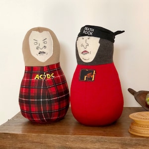 Beavis and Butthead inspired Toy, Stuffed Funny Toy, Matryoshka, Cartoons, Vintage Toy, Free Shipping